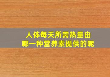 人体每天所需热量由哪一种营养素提供的呢