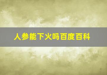 人参能下火吗百度百科