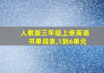 人教版三年级上册英语书单词表,1到6单元