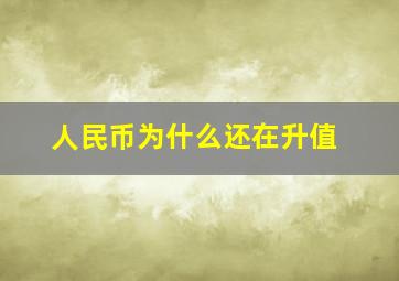 人民币为什么还在升值