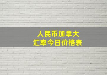 人民币加拿大汇率今日价格表