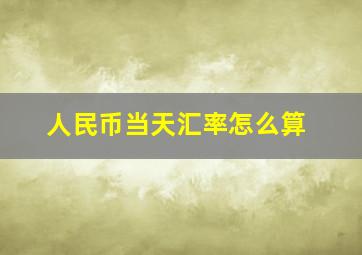 人民币当天汇率怎么算