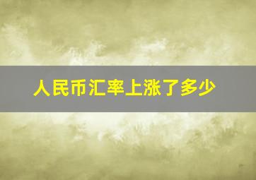 人民币汇率上涨了多少