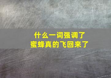 什么一词强调了蜜蜂真的飞回来了