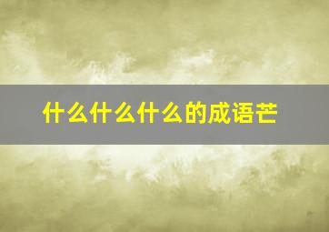 什么什么什么的成语芒