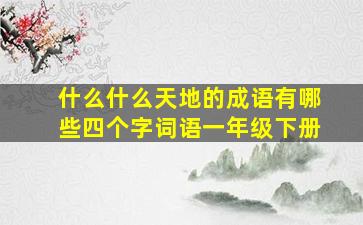 什么什么天地的成语有哪些四个字词语一年级下册