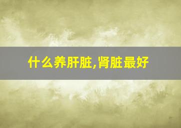 什么养肝脏,肾脏最好