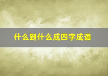 什么到什么成四字成语