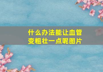 什么办法能让血管变粗壮一点呢图片