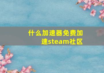 什么加速器免费加速steam社区