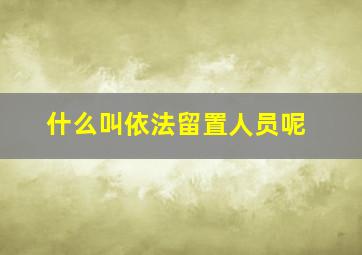 什么叫依法留置人员呢