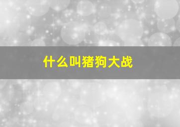 什么叫猪狗大战