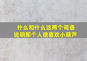 什么和什么这两个词语说明那个人很喜欢小葫芦