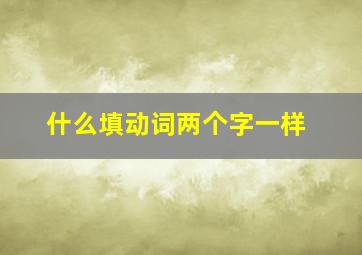 什么填动词两个字一样