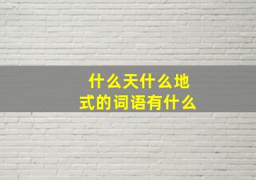 什么天什么地式的词语有什么