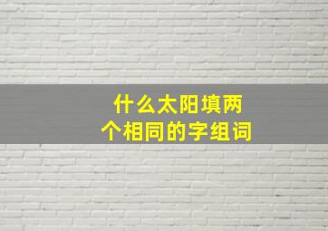 什么太阳填两个相同的字组词