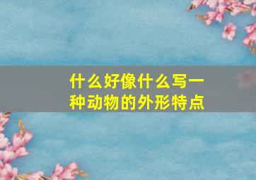 什么好像什么写一种动物的外形特点