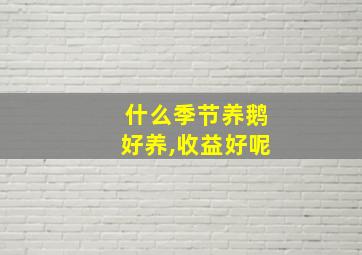 什么季节养鹅好养,收益好呢