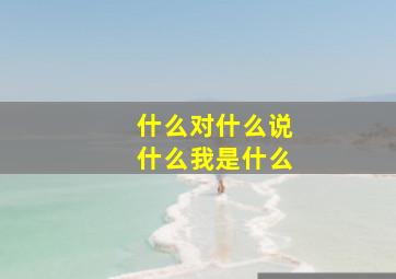 什么对什么说什么我是什么