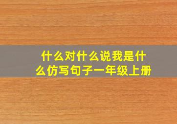 什么对什么说我是什么仿写句子一年级上册