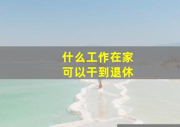 什么工作在家可以干到退休