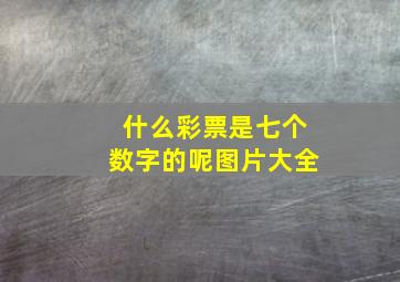 什么彩票是七个数字的呢图片大全