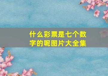 什么彩票是七个数字的呢图片大全集