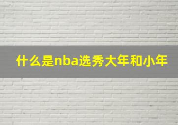 什么是nba选秀大年和小年