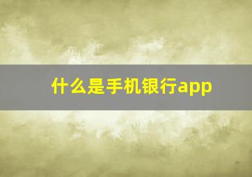 什么是手机银行app