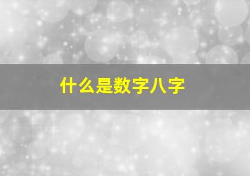 什么是数字八字