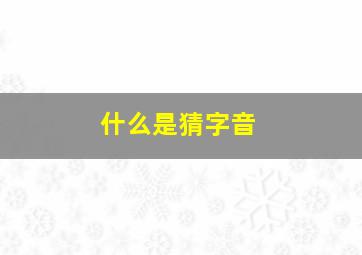 什么是猜字音