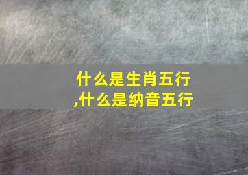 什么是生肖五行,什么是纳音五行