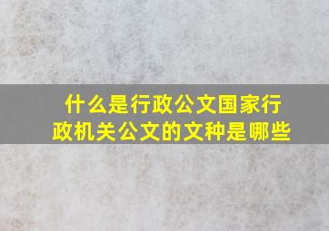 什么是行政公文国家行政机关公文的文种是哪些