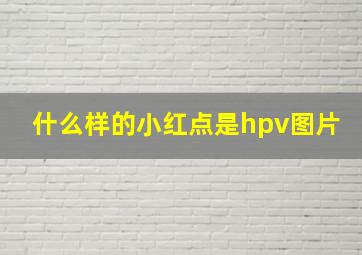 什么样的小红点是hpv图片