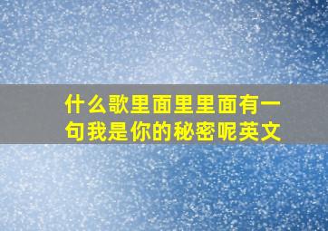 什么歌里面里里面有一句我是你的秘密呢英文