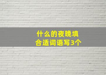 什么的夜晚填合适词语写3个