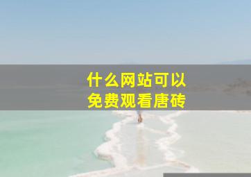 什么网站可以免费观看唐砖