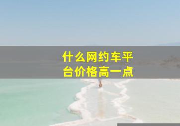 什么网约车平台价格高一点