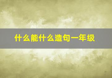 什么能什么造句一年级