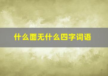 什么面无什么四字词语