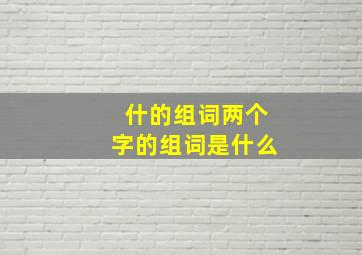 什的组词两个字的组词是什么