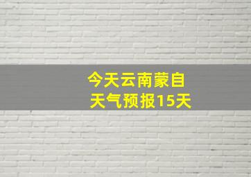 今天云南蒙自天气预报15天