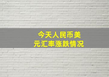 今天人民币美元汇率涨跌情况