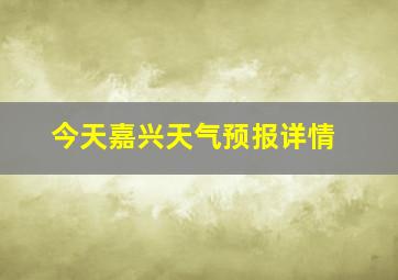 今天嘉兴天气预报详情