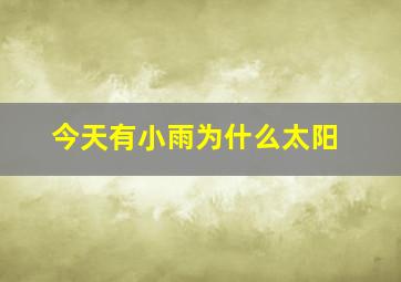 今天有小雨为什么太阳