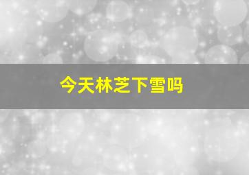 今天林芝下雪吗