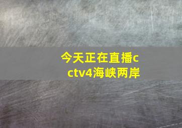 今天正在直播cctv4海峡两岸