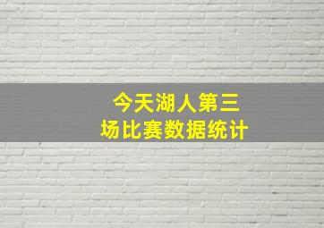 今天湖人第三场比赛数据统计