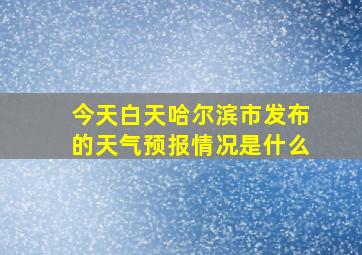 今天白天哈尔滨市发布的天气预报情况是什么