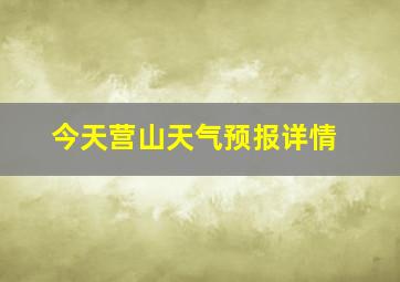 今天营山天气预报详情